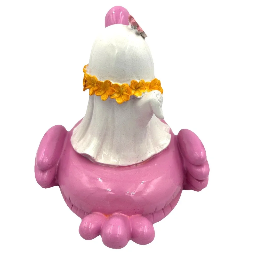 Here Lies Summer Ghost Flamingo Pool Float Figurine Pink NWT Summerween Decor